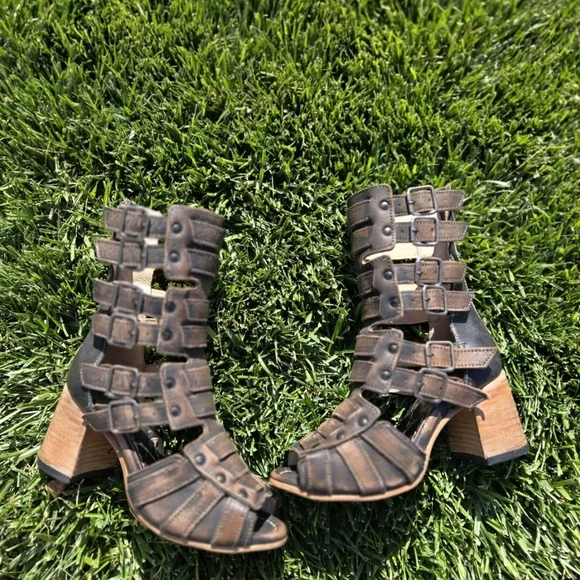 NEW FREEBIRD BY STEVEN Zeus Sandal’s Zane Black BOOT Size 7 Bohemian - Picture 5 of 12